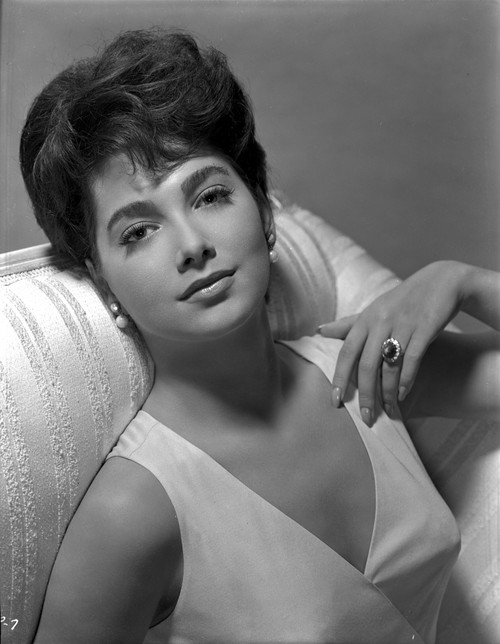 Suzanne Pleshette in a White Dress with Pearl Necklace Photo Print - Item # VARCEL707155