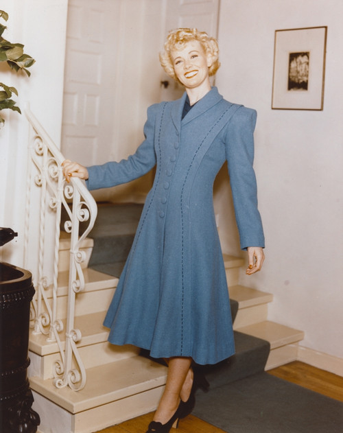 Penny Singleton standing in Blue Dress Portrait Photo Print