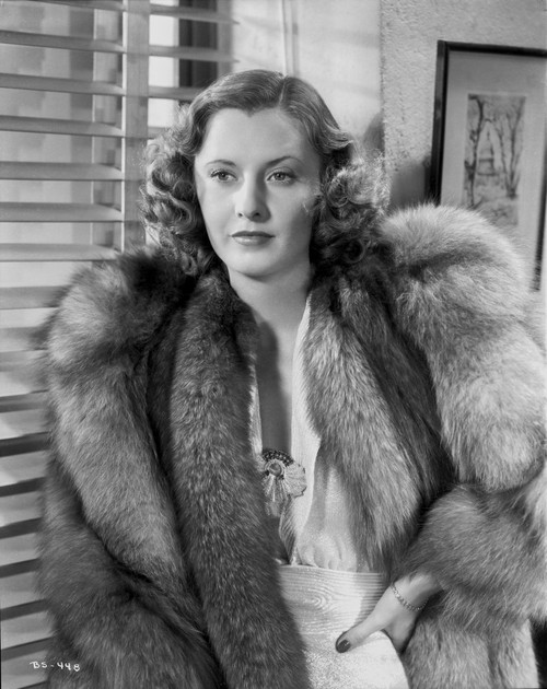 Barbara Stanwyck Posed in Fur Coat Classic Portrait Photo Print - Item # VARCEL707471