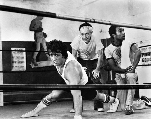 Sylvester Stallone Working out in a Classic Movie Scene Photo Print - Item # VARCEL707450