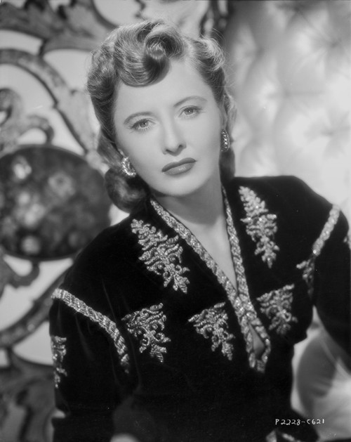 Barbara Stanwyck Close-up in Floral Dress Classic Portrait Photo Print - Item # VARCEL707469