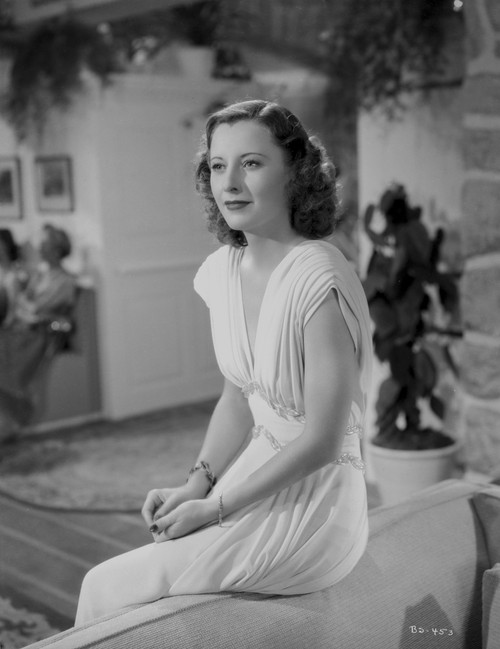 Barbara Stanwyck sitting Pose in Dress Classic Portrait Photo Print - Item # VARCEL707477