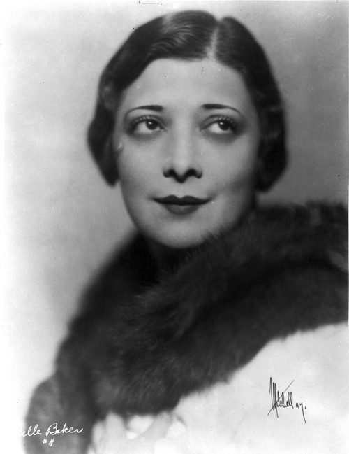 Belle Baker Close Up Portrait with Eyes Looking Up in Black Fur Boa Photo Print - Item # VARCEL707546