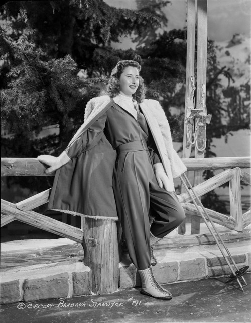 Barbara Stanwyck Leaning in The Fence Classic Portrait Photo Print - Item # VARCEL707551