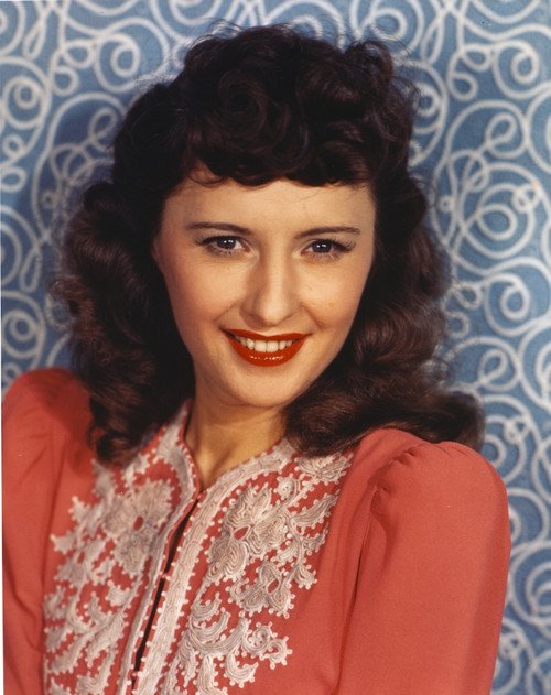 Barbara Stanwyck Posed in Red Dress Portrait Photo Print - Item # VARCEL707561