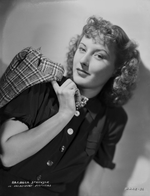 Barbara Stanwyck posed in Portrait wearing Black Dress Photo Print - Item # VARCEL707580