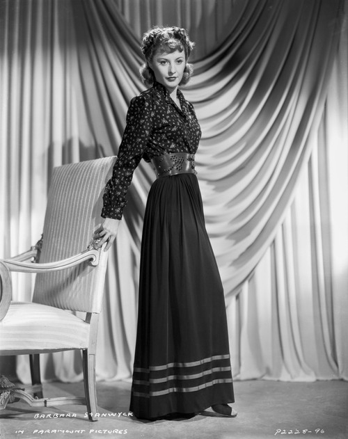 Barbara Stanwyck standing in Black Gown Classic Portrait Photo Print - Item # VARCEL707567