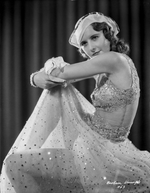 Barbara Stanwyck sitting Pose in Wedding Dress Classic Portrait Photo Print - Item # VARCEL707609