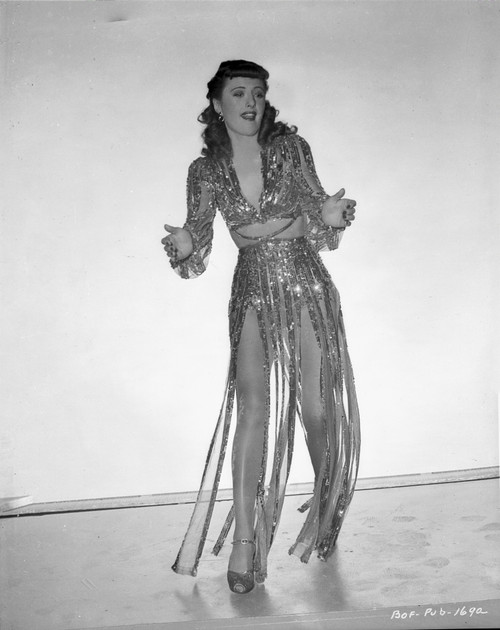 Barbara Stanwyck on Stage in Long Elegant Dress Photo Print - Item # VARCEL707615