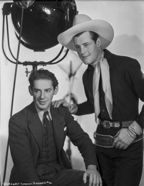 A Portrait Of Charles Starrett on Set with A Co Star Photo Print - Item # VARCEL707643