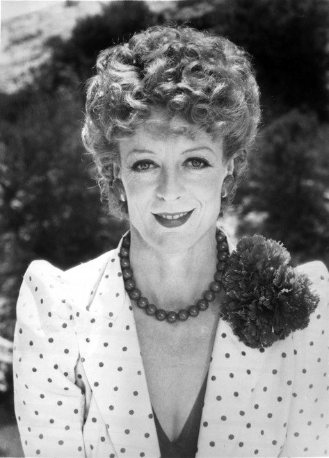 Maggie Smith smiling in polka dot Suit with Necklace Photo Print - Item # VARCEL707649