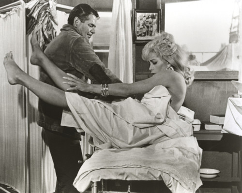 Stella Stevens Stretching Scene Excerpt from Film in Black and White Photo Print - Item # VARCEL707768