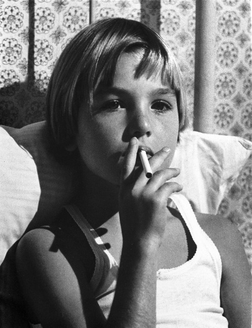 Tatum O'Neal Puffing Cigarette in Classic Photo Print - Item # VARCEL707849