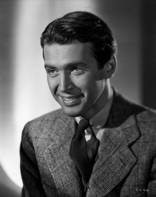 James Stewart Portrait in White Background and Grey Linen Suit with White Linen Collar Shirt Photo Print - Item # VARCEL707914
