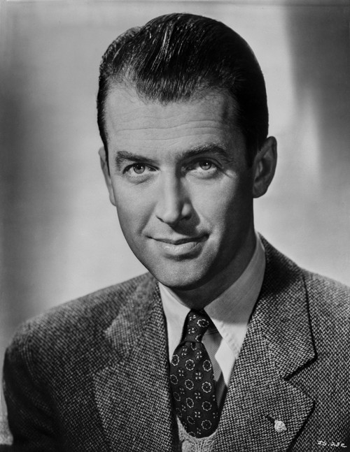 James Stewart Portrait in Grey Tweed Sport Coat and Black Necktie with White Linen Collar Shirt Photo Print - Item # VARCEL707934