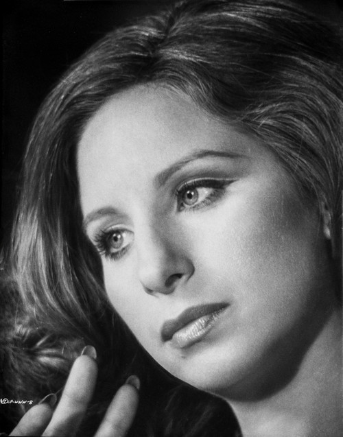 Barbra Streisand Look Away Pose in Black and White Photo Print - Item # VARCEL708062