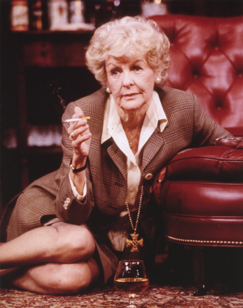 Elaine Stritch sitting while Smoking Portrait Photo Print - Item # VARCEL708107