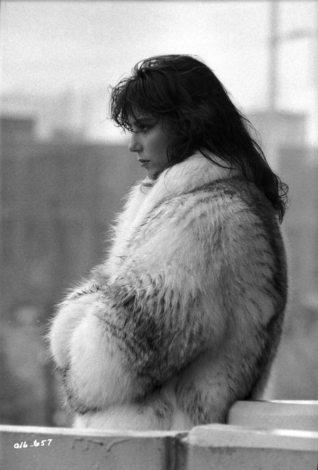 Rachel Ward Looking Away wearing Fur Coat Candid Portrait in Black and White Photo Print - Item # VARCEL708162