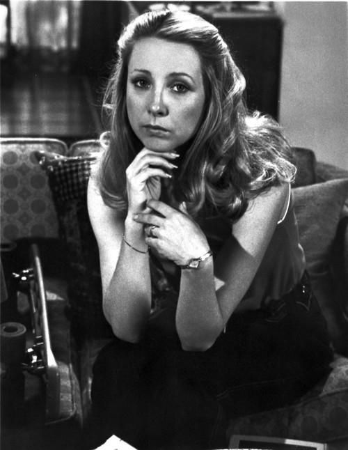 Teri Garr Seated in Black and White Photo Print - Item # VARCEL708264