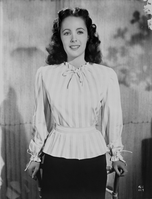 Elizabeth Taylor Posed Stripe Blouse Classic Portrait Photo Print - Item # VARCEL708289