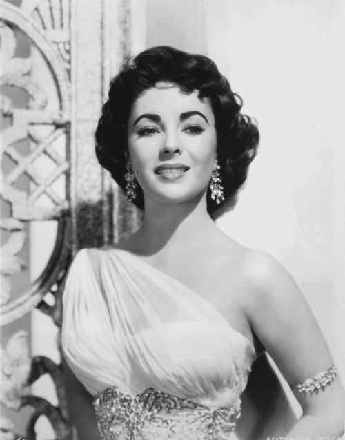 Elizabeth Taylor smiling in Dress with Earrings Photo Print - Item # VARCEL708332
