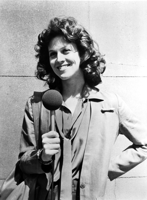Sigourney Weaver Holding Microphone in Classic Photo Print - Item # VARCEL708333