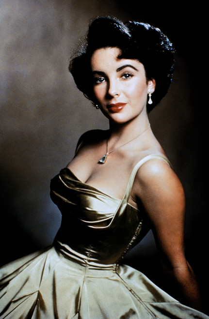 Elizabeth Taylor Posed in Silver Dress Portrait Photo Print - Item # VARCEL708307