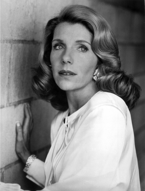 Jill Clayburgh Portrait in White Long Sleeve Silk Dress Photo Print - Item # VARCEL708365