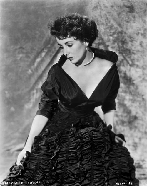 Elizabeth Taylor Posed in Gown with Necklace and Earrings Photo Print - Item # VARCEL708340