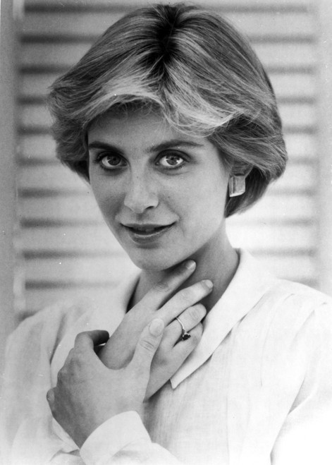Helen Slater Portrait Hand on Neck in White Long Sleeve Polo Photo Print - Item # VARCEL708455