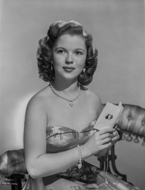 Shirley Temple Posed in Floral Gown Photo Print - Item # VARCEL708468