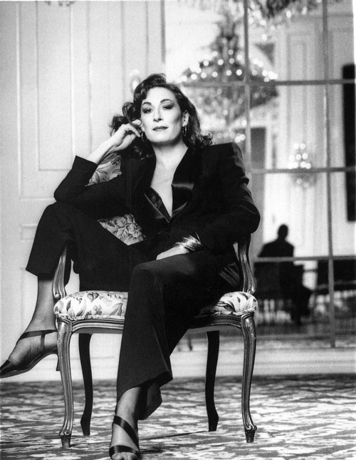 Anjelica Huston Seated in Classic Photo Print - Item # VARCEL708499