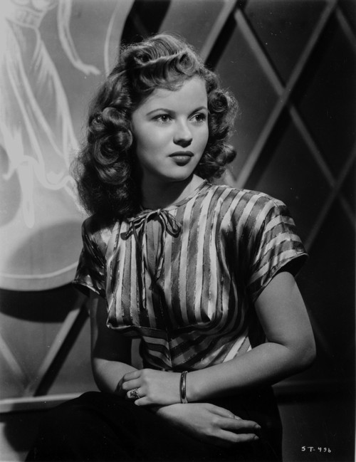 Shirley Temple wearing a Stripe Blouse in a Portrait Photo Print - Item # VARCEL708570