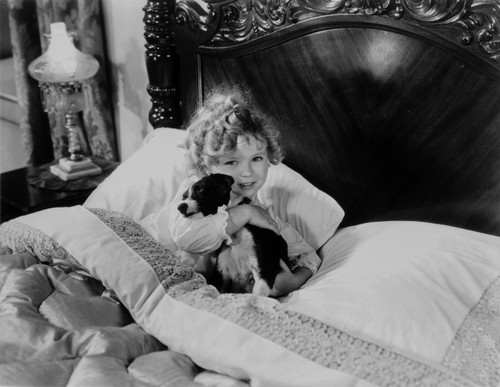 Shirley Temple hugging a Dog in Pajama Photo Print - Item # VARCEL708564
