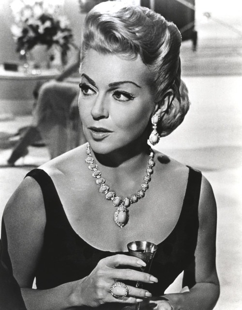 Lana Turner Portrait in Black Dress with Necklace Photo Print - Item # VARCEL709034