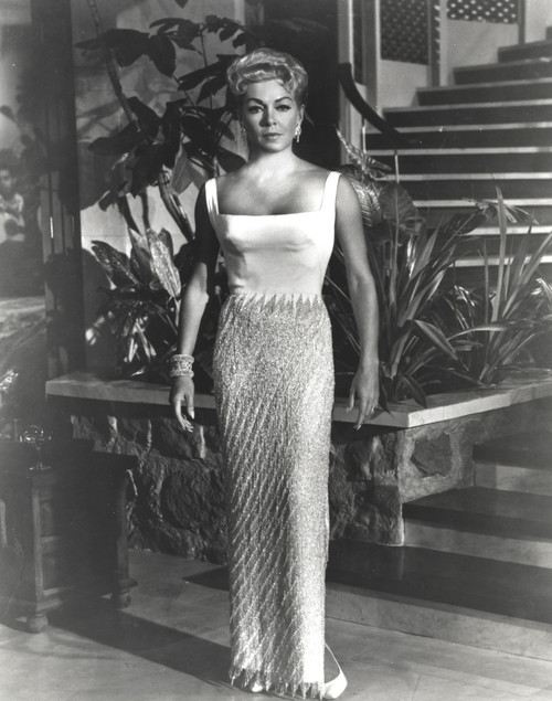 Lana Turner posed in White Long Gown Photo Print - Item # VARCEL709032