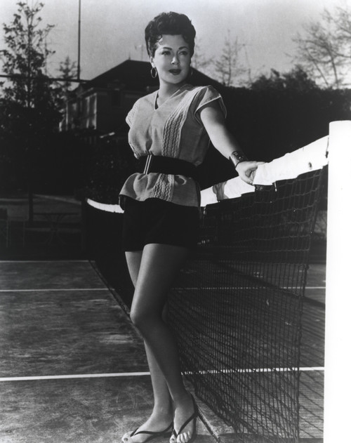 Lana Turner posed in Dress at the Tennis Court Photo Print - Item # VARCEL709037