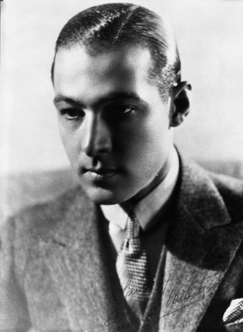 Rudolph Valentino Portrait in Coat in Black and White Photo Print - Item # VARCEL709108