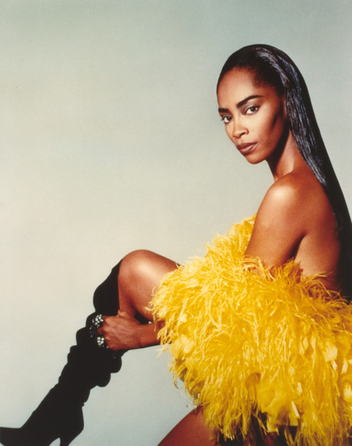 Jody Watley Posed Naked in Yellow Fur Photo Print - Item # VARCEL709197