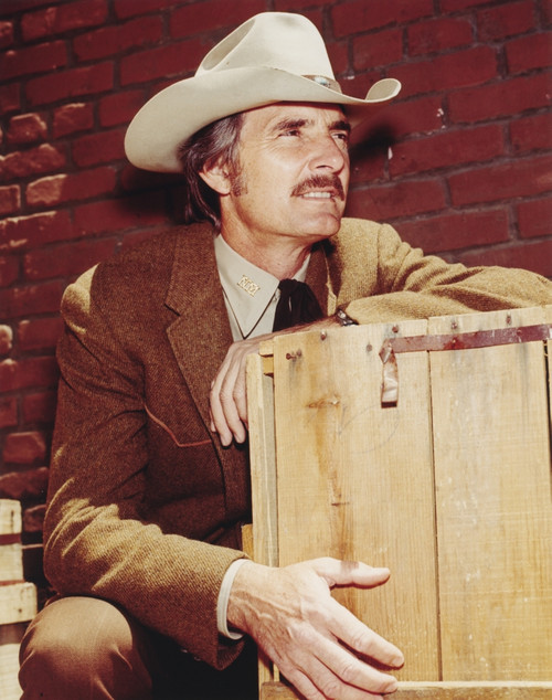 Dennis Weaver Portrait wearing Brown Suit with White hat Photo Print - Item # VARCEL709277