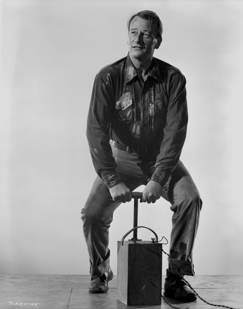 John Wayne Holding a Plunger Detonator Photo Print - Item # VARCEL709267