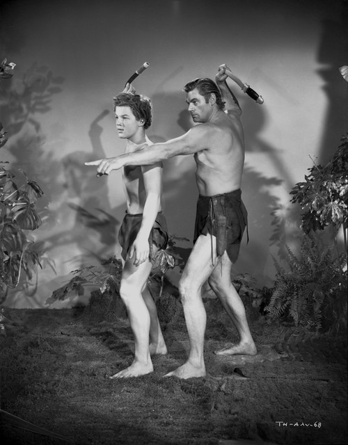 Johnny Weissmuller Tutoring in Black and White Photo Print - Item # VARCEL709351