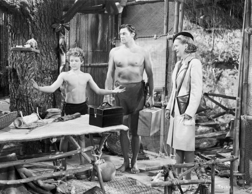 Johnny Weissmuller Talking to a Young Man in a Classic Movie Scene Photo Print - Item # VARCEL709387