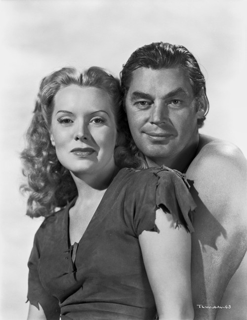 Johnny Weissmuller standing Behind a Woman in a Portrait Photo Print - Item # VARCEL709365
