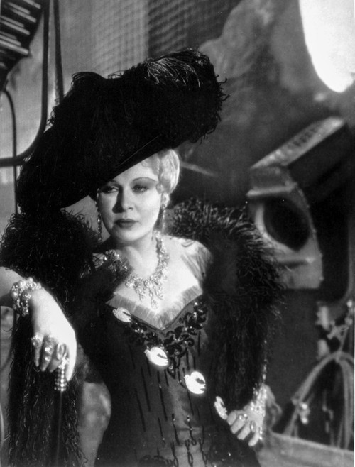Mae West Leaning in Black Dress with Black Hat Photo Print - Item # VARCEL709678