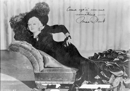 Mae West Signature Portrait in Black and White Photo Print - Item # VARCEL709680