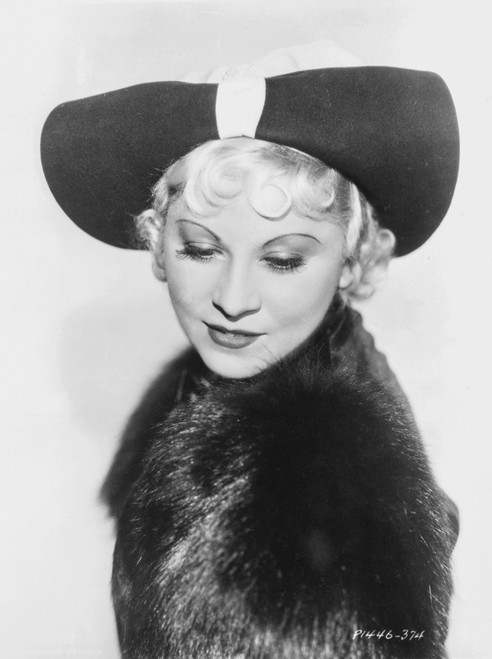 Mae West Looking Down in Fur Dress with Black Hat Photo Print - Item # VARCEL709622