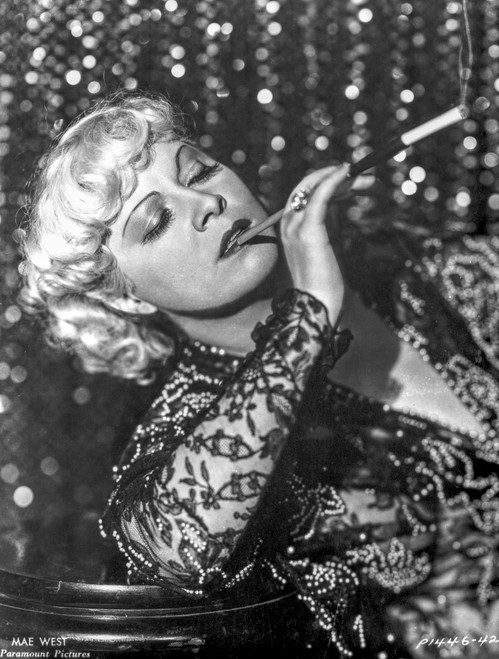 Mae West Posed in Black and White Photo Print - Item # VARCEL709624
