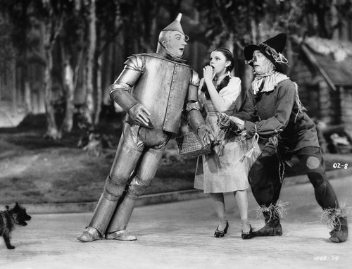Wizard Of Oz Tin Man Leaning on Dorothy in Black and White Photo Print - Item # VARCEL709896