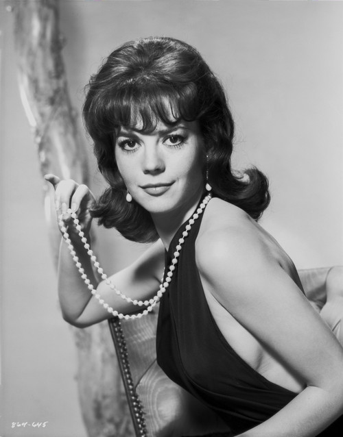 Natalie Wood In a Sexy Black Dress wearing a Pearl Necklace Photo Print - Item # VARCEL709950